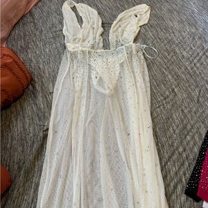 White Sequin Dress/Cover up w/ built in bodysuit